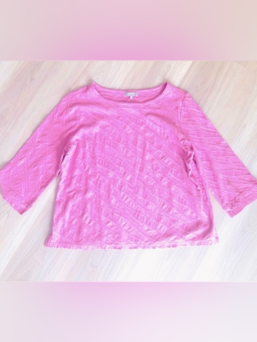 Habitat Clothes To Live In Cotton Top M Lilac Pink Pullover Textured Casual
